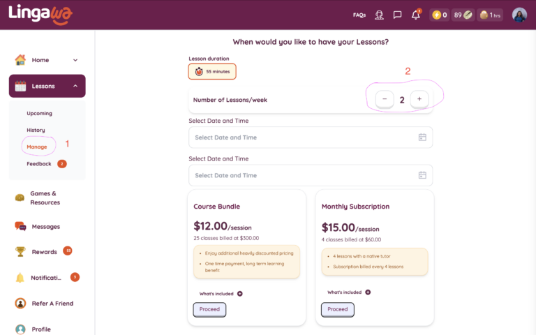 How to increase lesson frequency