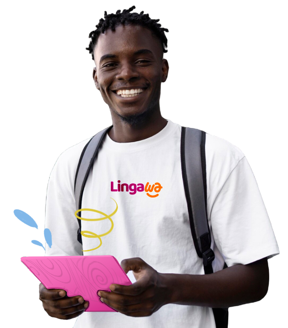 boy with lingawa logo